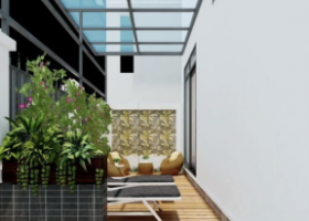 Bản vẽ thiết kế nhà ống có giếng trời đẹp thoáng khí