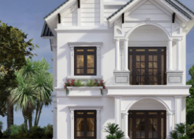 Mẫu nhà mái thái 2 tầng 5 phòng ngủ hiện đại cho gia đình bạn