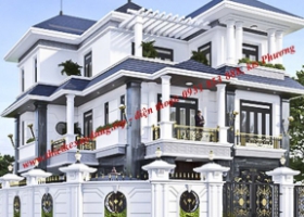 THIẾT KẾ BIỆT THỰ MÁI THÁI 2 MẶT TIỀN