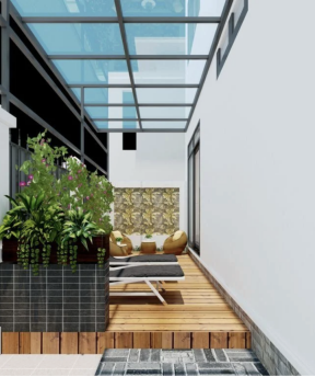 Bản vẽ thiết kế nhà ống có giếng trời đẹp thoáng khí